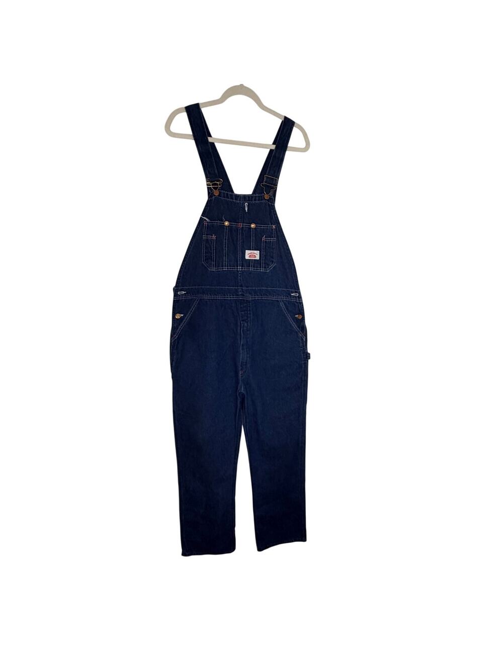 VTG Round House Overalls Men's 36x34 Dark Blue Wash Denim Workwear USA